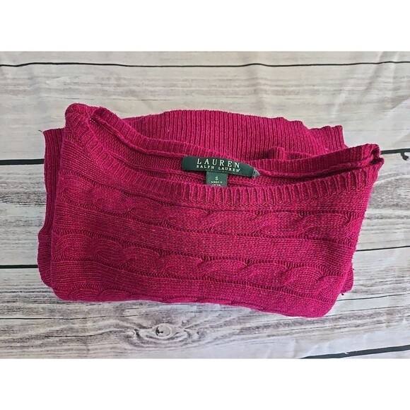 Lauren RALPH LAUREN Women's Small Wine Color Red Pullover Sweater Light Thin - Picture 5 of 5